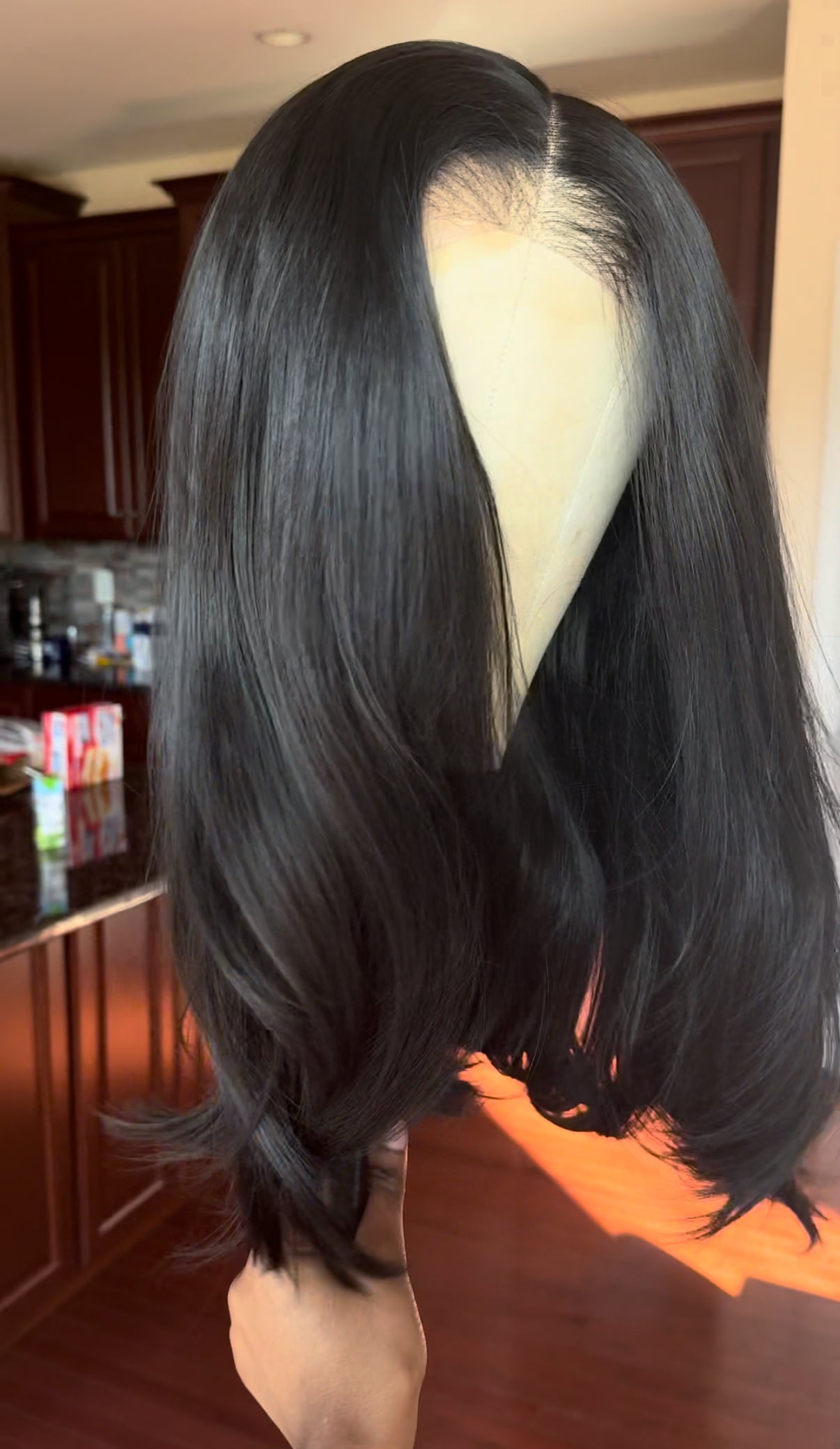 Black Straight Synthetic Wig-20"