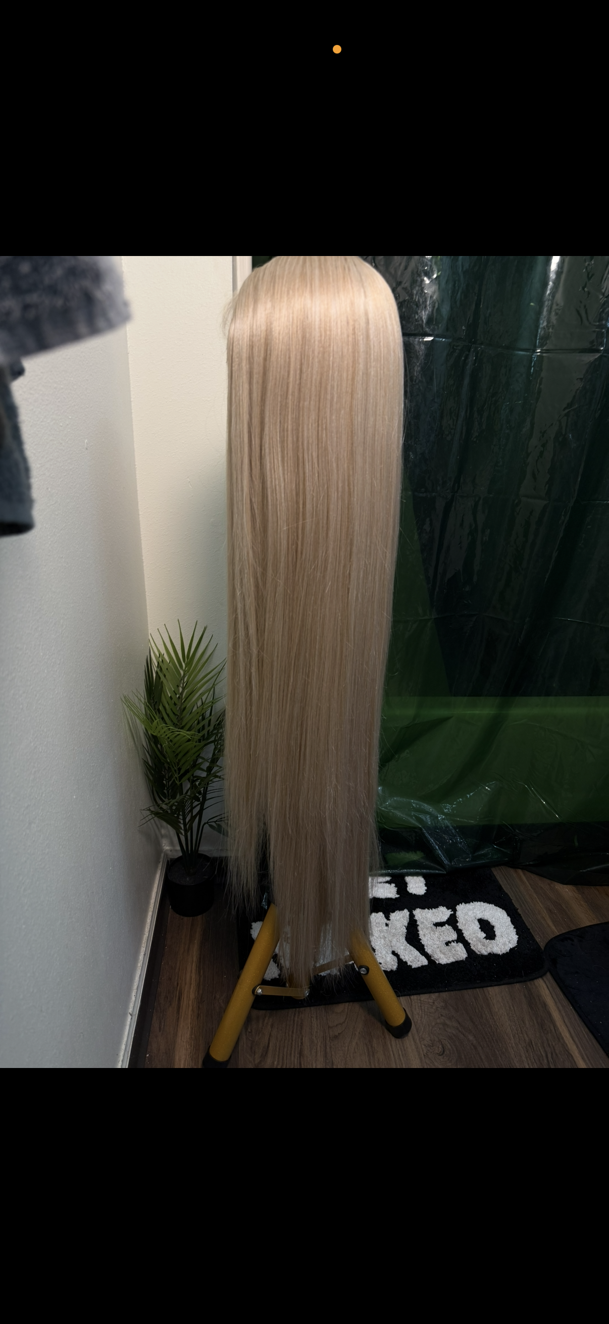 Beige Straight Synthetic Wig-38"